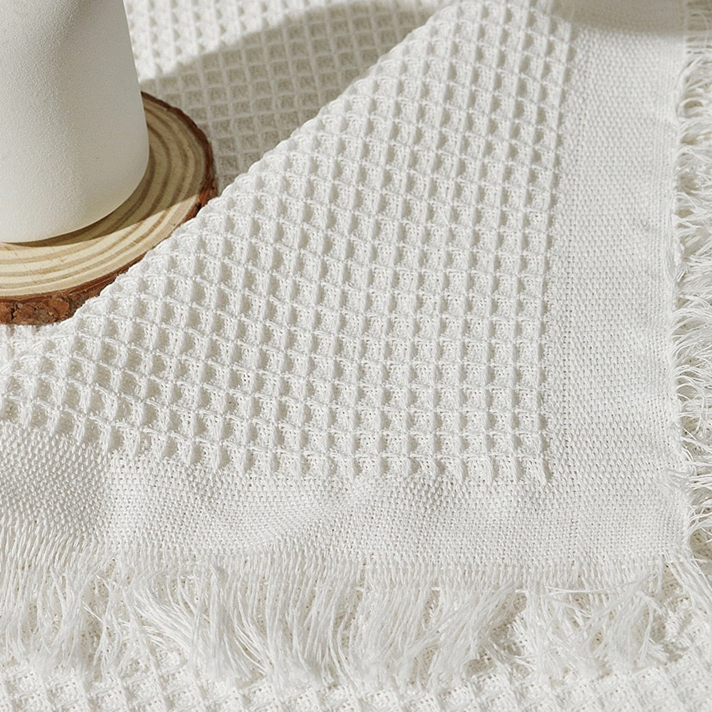 Cotton tablecloth,White tablecloth,Rectangle tablecloth,Square tablecloth,Housewarming gift,Dining tablecloth